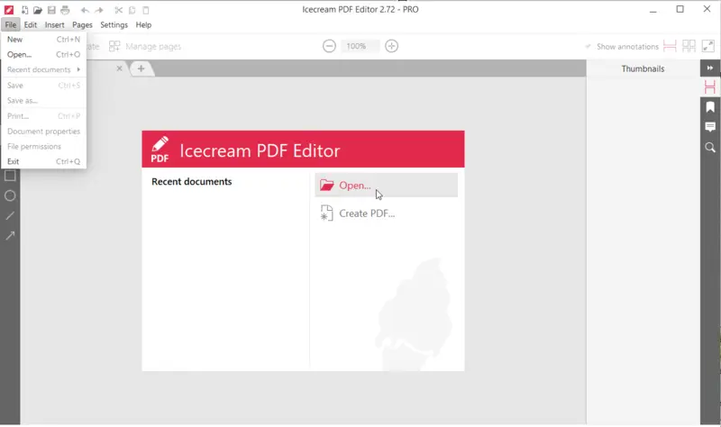 Open the PDF with Icecream.